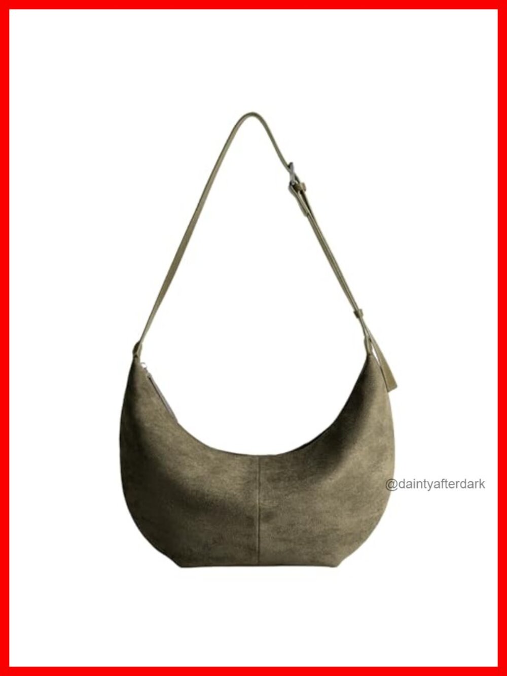 Faux Suede Crescent Hobo Crossbody Bag Shoulder Purse Adjustable Strap
